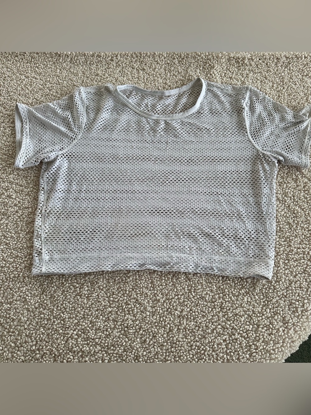 Lululemon Sheer White Crop Top Boxy 8